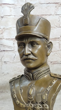 Reza Shah Pahlavi Persian Bust Sculpture Art