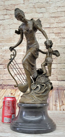 Winged Fairy with Mythical Puti Baby Angel Sculpture Moreau