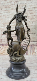 Winged Fairy with Mythical Puti Baby Angel Sculpture Moreau