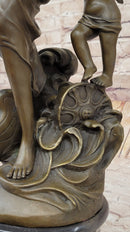 Winged Fairy with Mythical Puti Baby Angel Sculpture Moreau