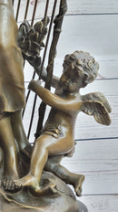 Art Deco Butterfly Angel Nymph Fairy Fantasy Bronze Marble Base