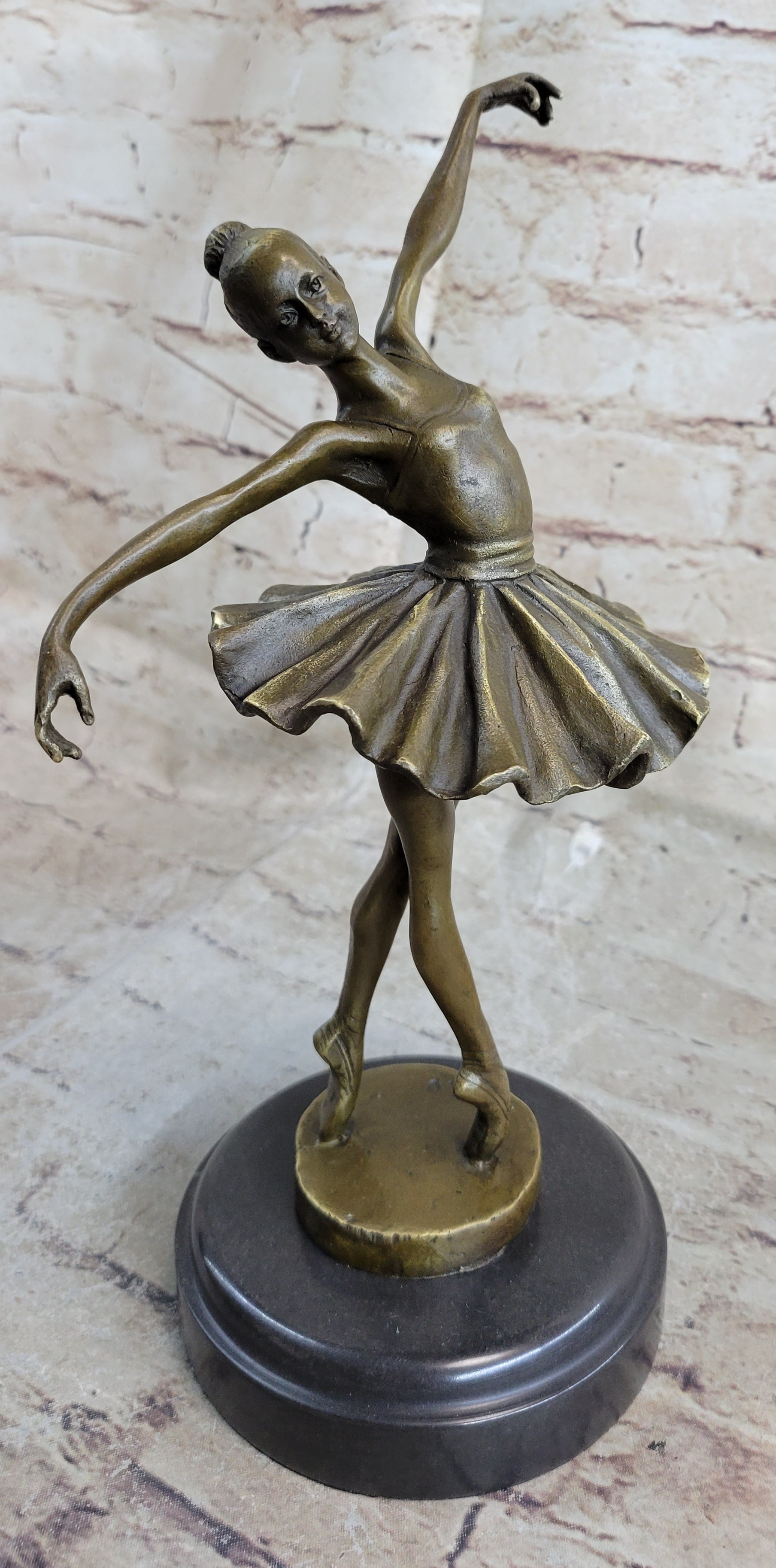12'' Tall Lady Ballerina Bronze Art Nouveau Black Swan NR