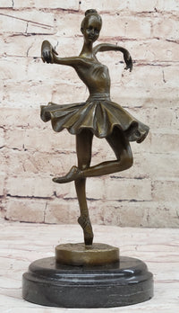 Hot Cast Bronze Ballerina Sculpture by Milo on Marble Base
