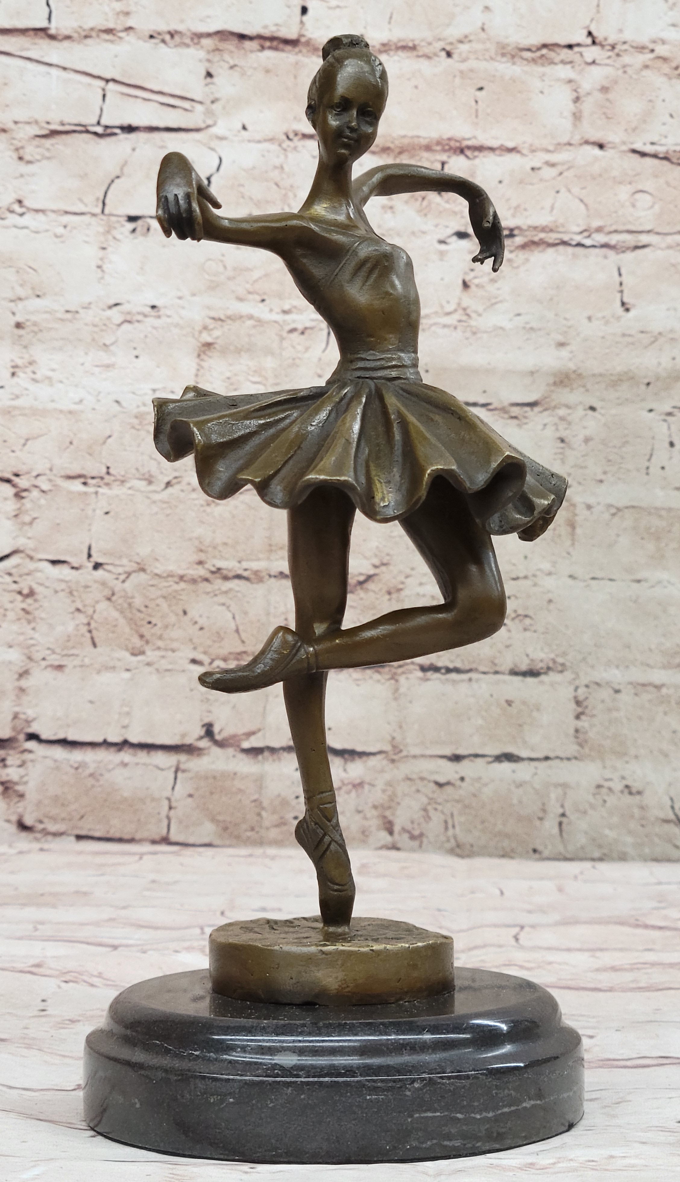 Hot Cast Bronze Ballerina Sculpture by Milo on Marble Base