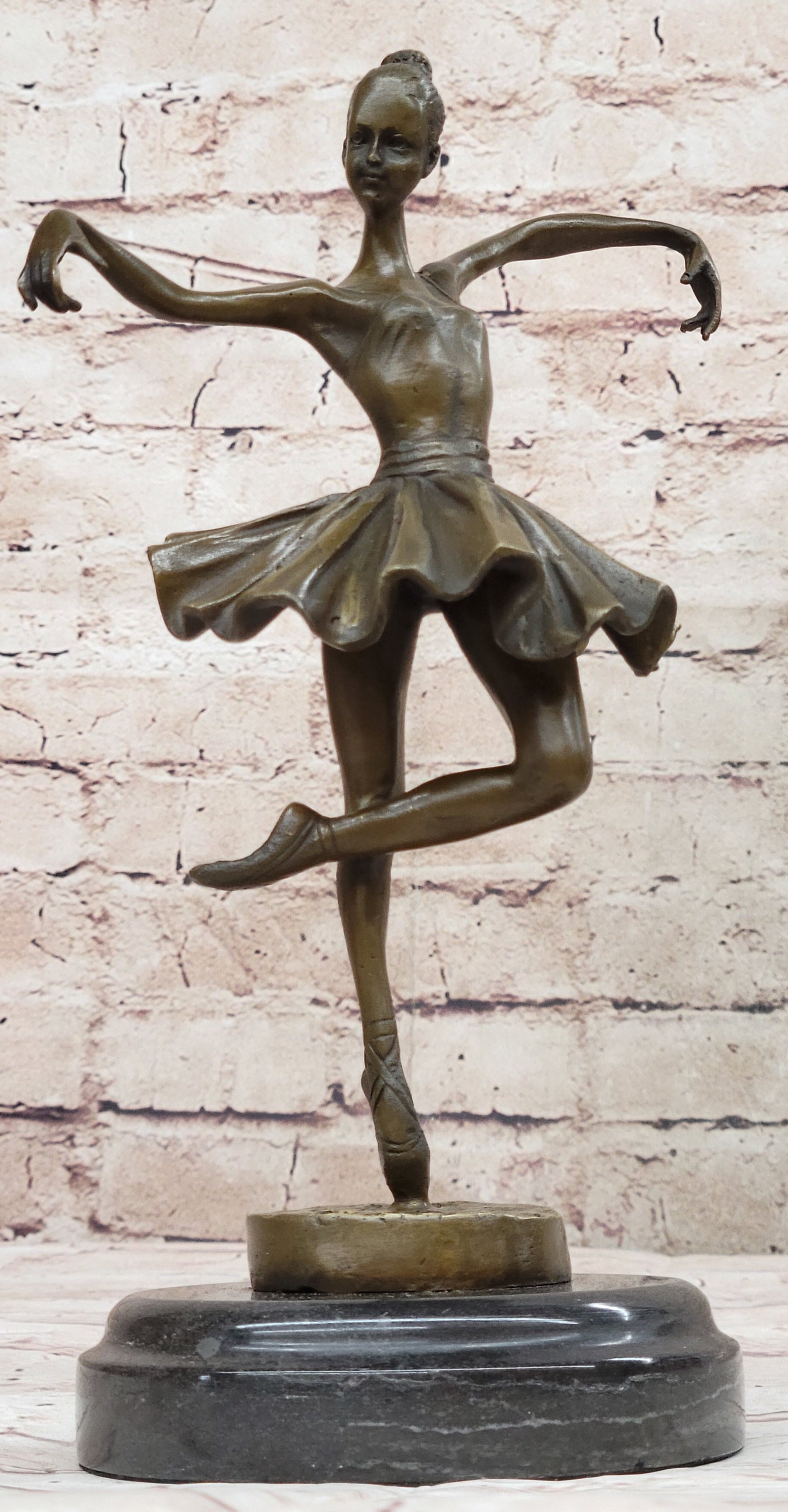 Hot Cast Bronze Ballerina Sculpture by Milo on Marble Base