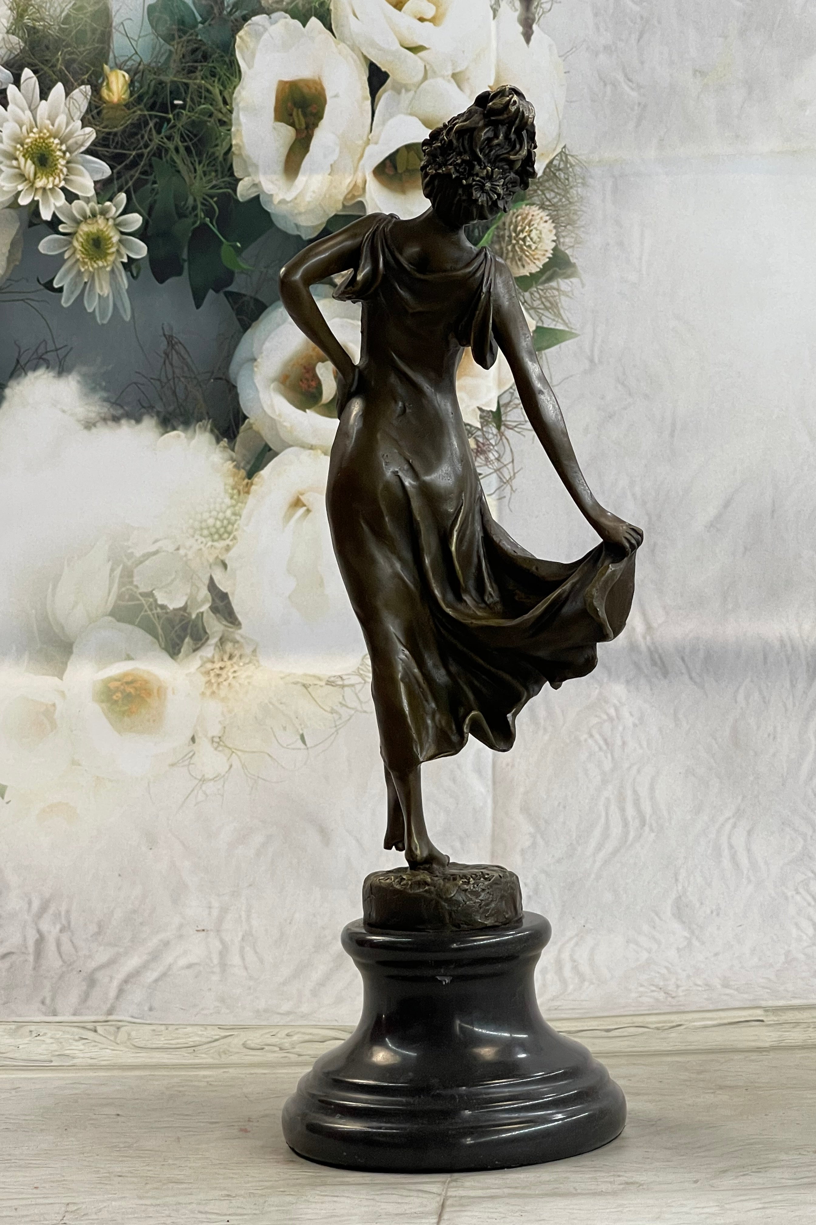 Coinet Art Deco/Nouveau Gypsy Dancer Hot Cast Marble Base