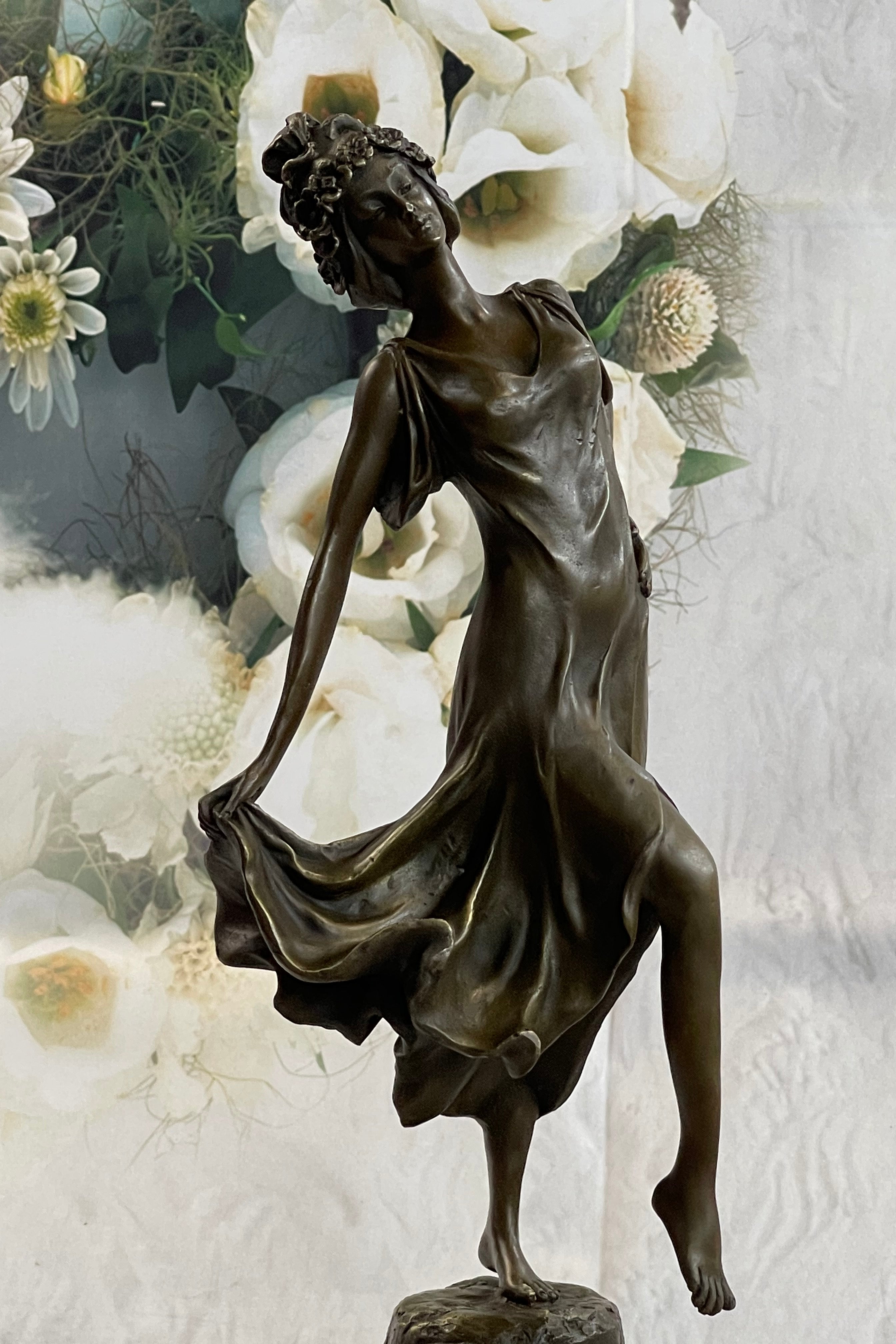 Coinet Art Deco/Nouveau Gypsy Dancer Hot Cast Marble Base