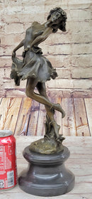 Spanish Gypsy Dancer Bronze Sculpture Art Deco Nouveau Marble