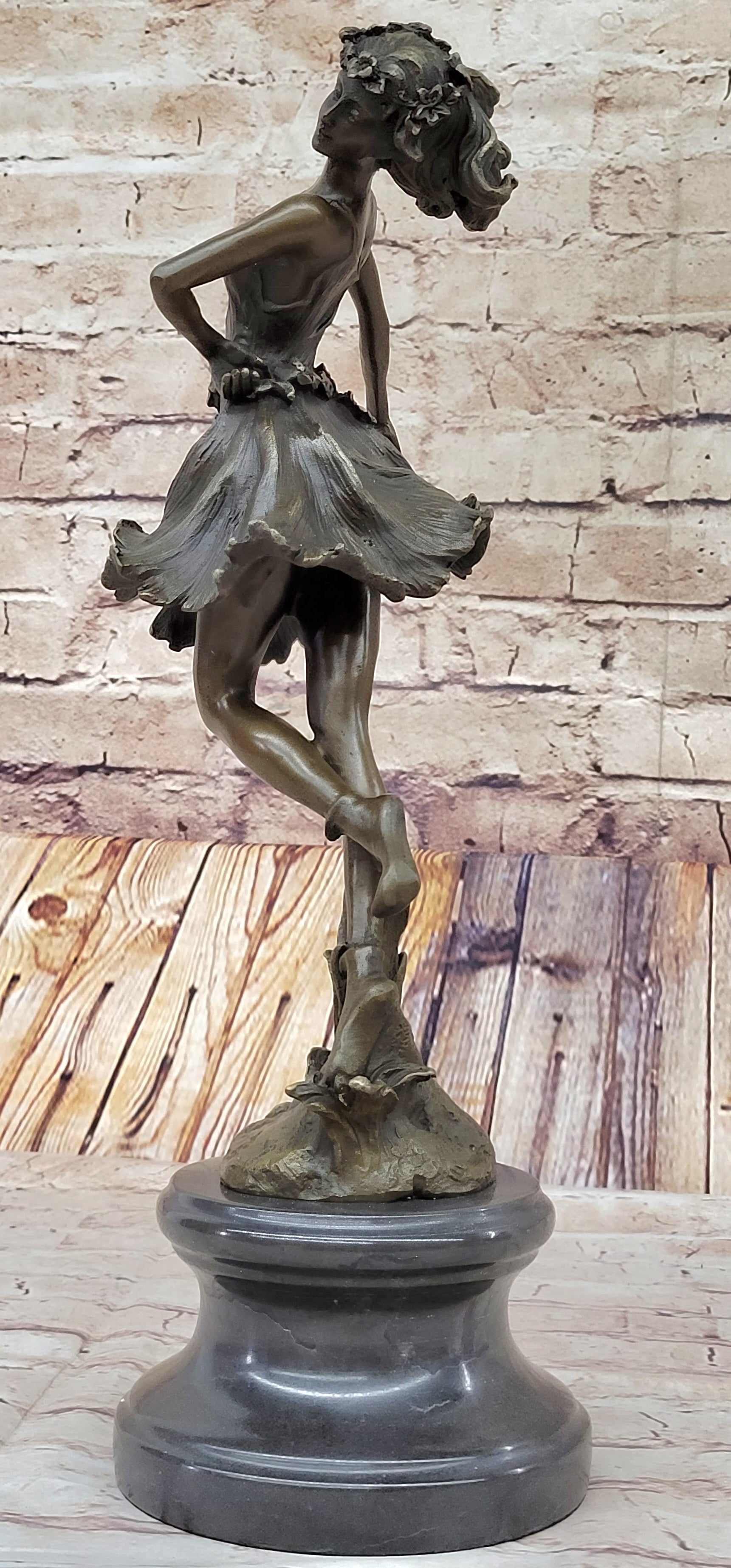 Spanish Gypsy Dancer Bronze Sculpture Art Deco Nouveau Marble