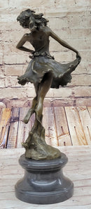 Spanish Gypsy Dancer Bronze Sculpture Art Deco Nouveau Marble