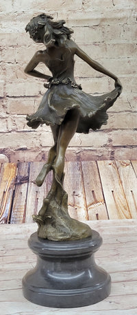 Spanish Gypsy Dancer Bronze Sculpture Art Deco Nouveau Marble