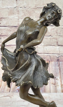 Spanish Gypsy Dancer Bronze Sculpture Art Deco Nouveau Marble