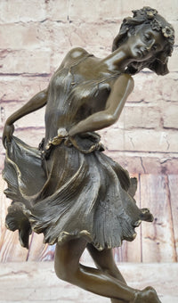 Spanish Gypsy Dancer Bronze Sculpture Art Deco Nouveau Marble