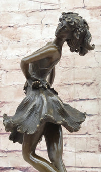 Spanish Gypsy Dancer Bronze Sculpture Art Deco Nouveau Marble