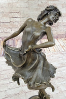 Spanish Gypsy Dancer Bronze Sculpture Art Deco Nouveau Marble