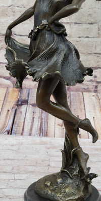 Spanish Gypsy Dancer Bronze Sculpture Art Deco Nouveau Marble