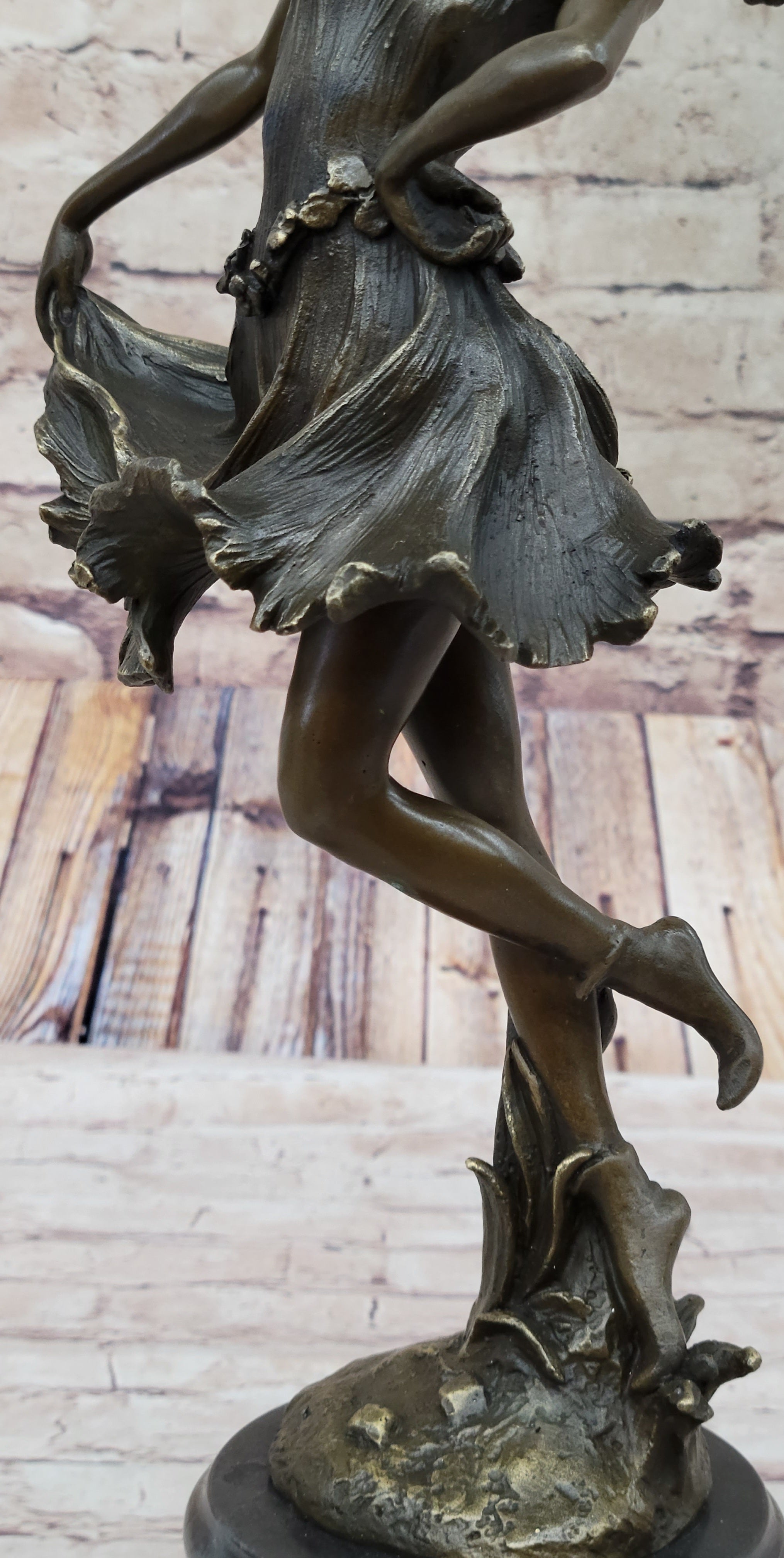 Spanish Gypsy Dancer Bronze Sculpture Art Deco Nouveau Marble