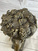 Farmer Girl Carrying Basket of Fruits Bronze 15.5" x 6"