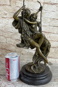 Couple in Love on Swing Bronze Figurine LRG