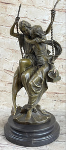 Couple in Love on Swing Bronze Figurine LRG