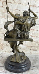 Couple in Love on Swing Bronze Figurine LRG