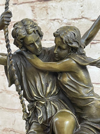 Couple in Love on Swing Bronze Figurine LRG