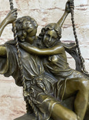 Couple in Love on Swing Bronze Figurine LRG