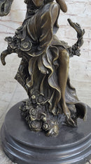 Signed Sexy Fairy with Wing Bronze Art Nouveau Sculpture