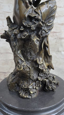 Signed Sexy Fairy with Wing Bronze Art Nouveau Sculpture