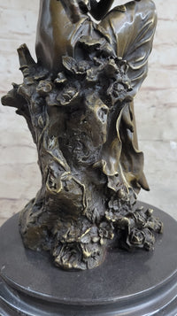 Signed Sexy Fairy with Wing Bronze Art Nouveau Sculpture