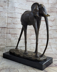 Hot Cast Bronze Elephant Sculpture after Salvador Dali on Marble Base