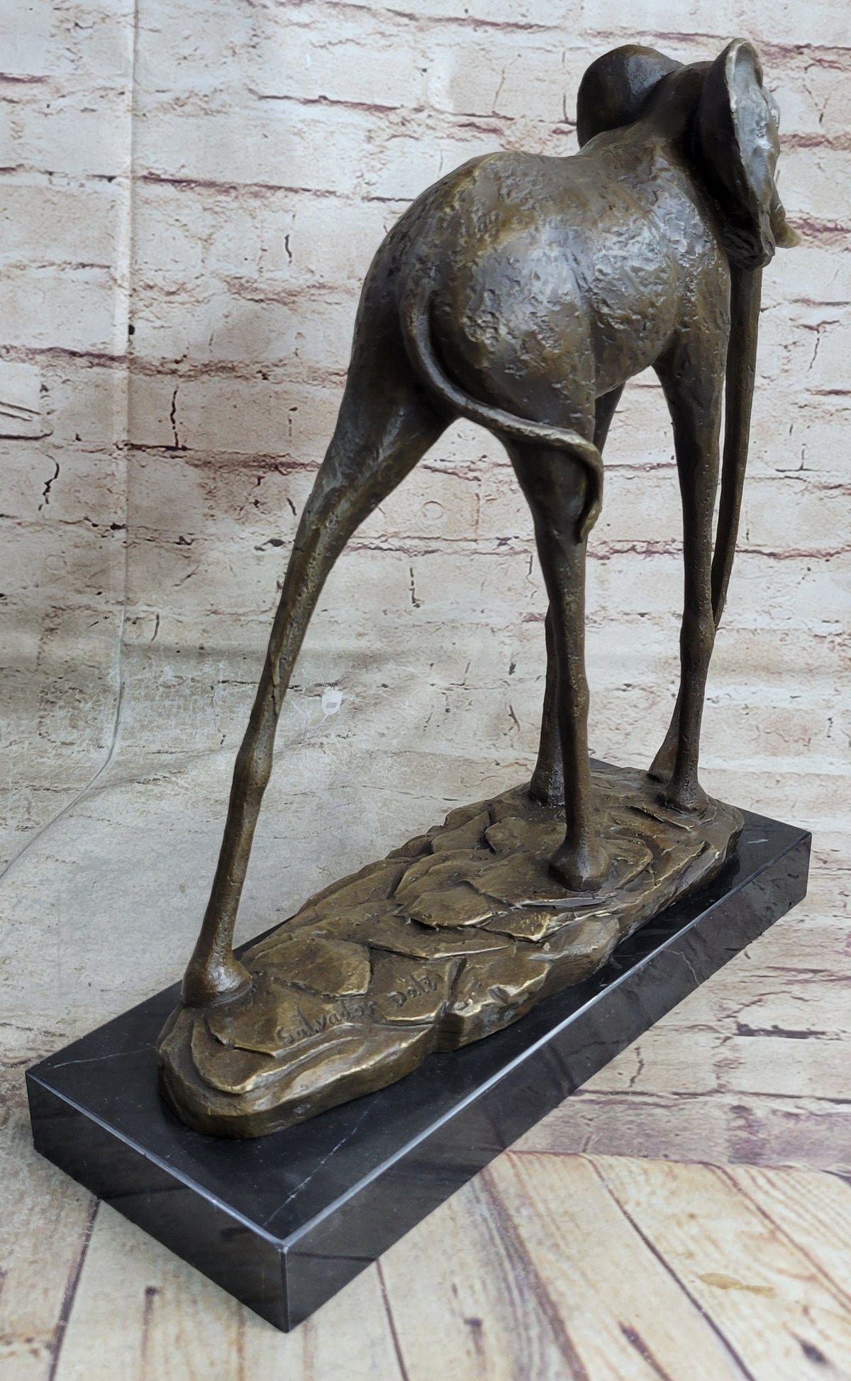 Hot Cast Bronze Elephant Sculpture after Salvador Dali on Marble Base