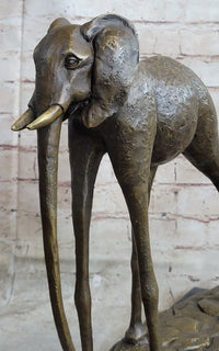 Hot Cast Bronze Elephant Sculpture after Salvador Dali on Marble Base