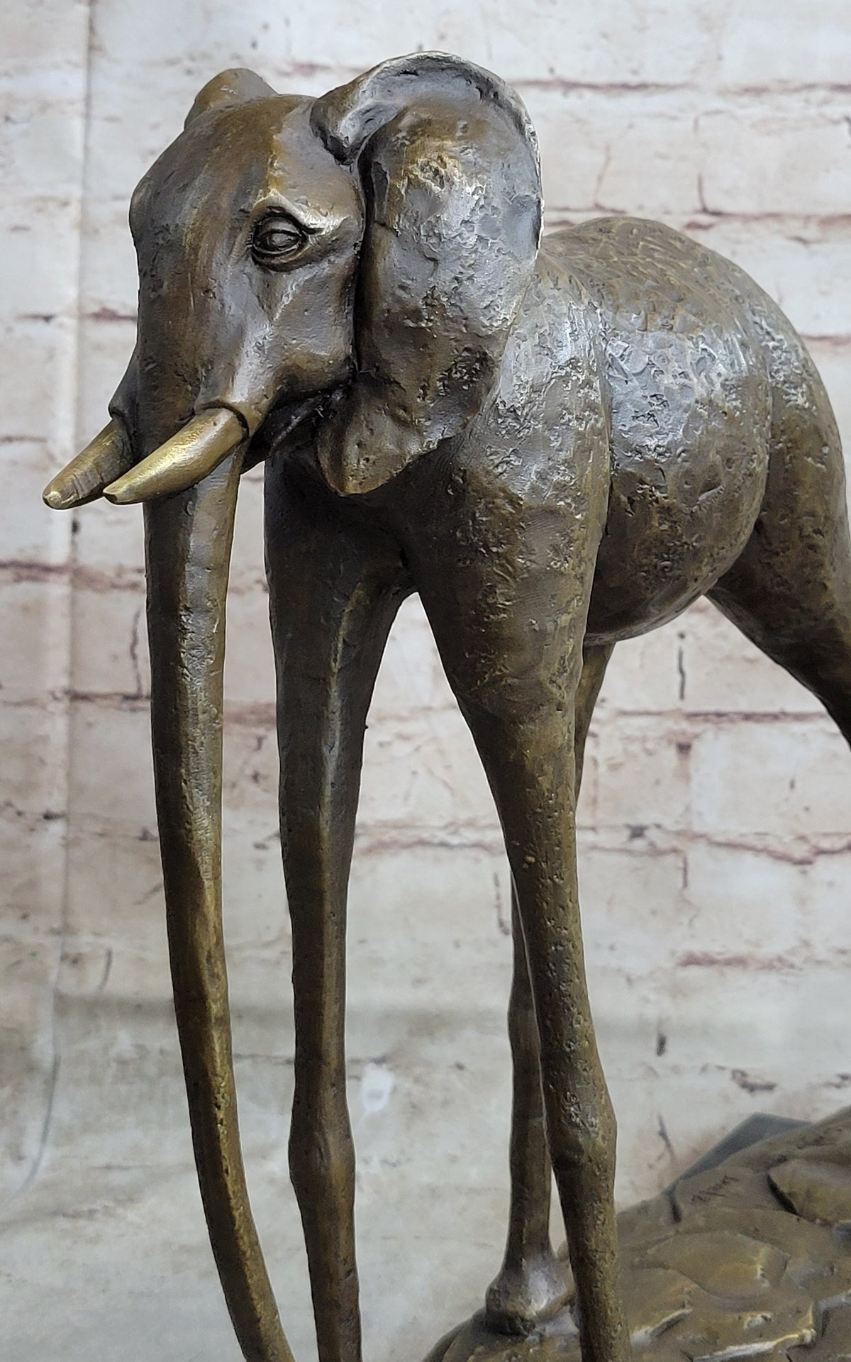 Hot Cast Bronze Elephant Sculpture after Salvador Dali on Marble Base