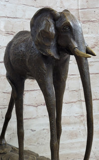 Hot Cast Bronze Elephant Sculpture after Salvador Dali on Marble Base