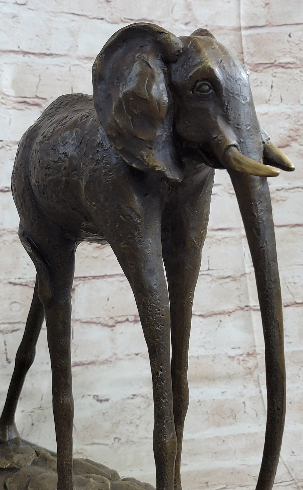 Hot Cast Bronze Elephant Sculpture after Salvador Dali on Marble Base