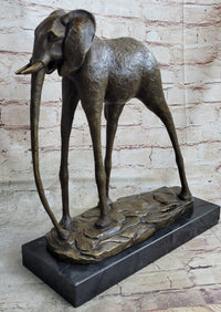 Hot Cast Bronze Elephant Sculpture after Salvador Dali on Marble Base