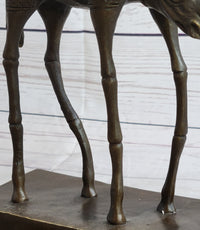 Salvador Dali Cosmic Rhinoceros Bronze Sculpture on Marble
