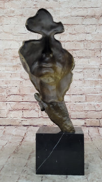 Dali Bronze Face Sculpture – Silence Shushing on Marble Base