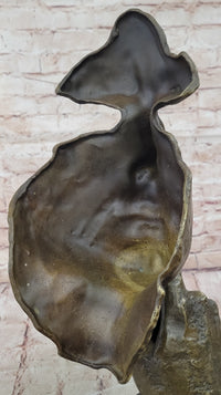 Dali Bronze Face Sculpture – Silence Shushing on Marble Base