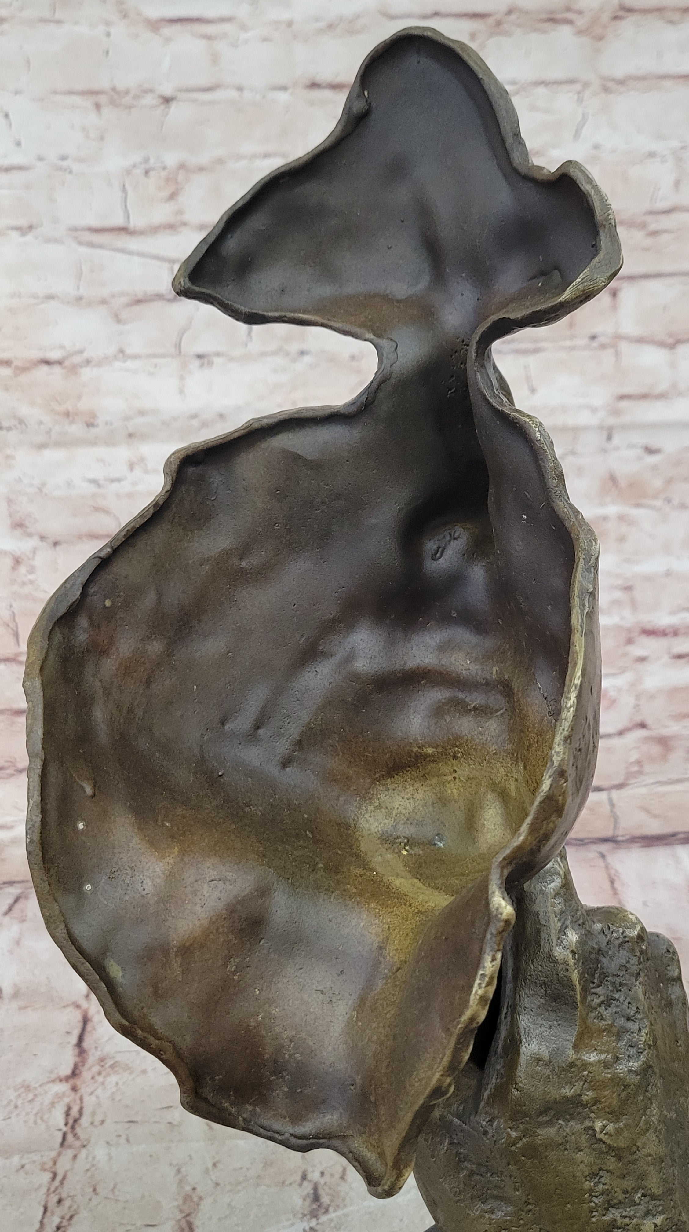 Dali Bronze Face Sculpture – Silence Shushing on Marble Base