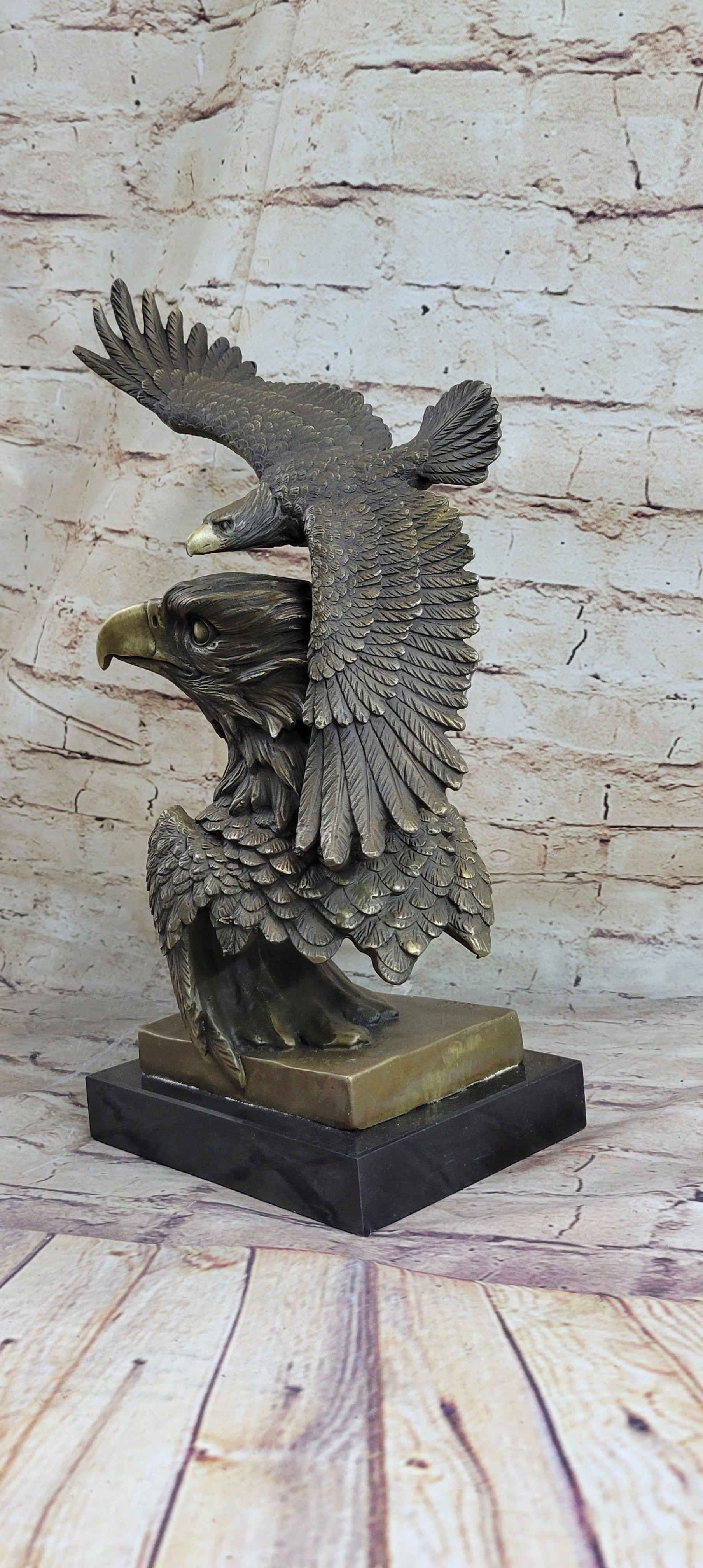 Large American Bald Eagle Hot Cast Bronze Sculpture