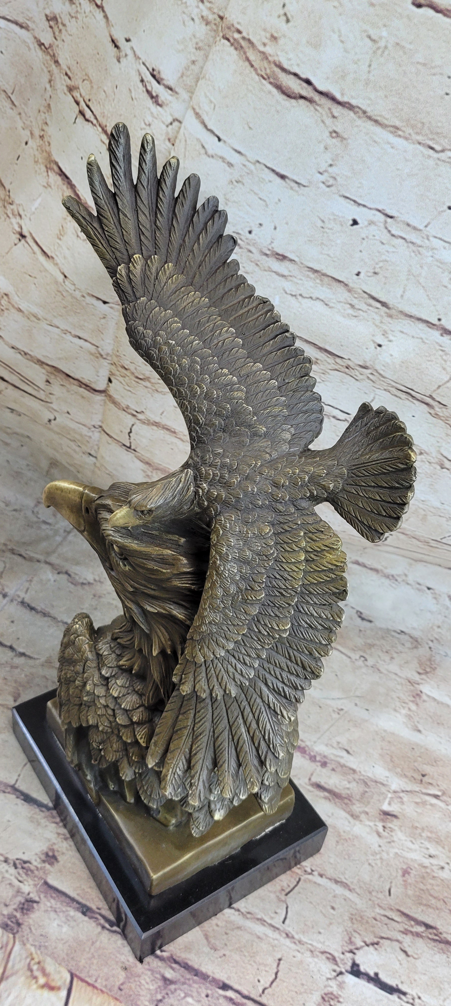 Large American Bald Eagle Hot Cast Bronze Sculpture