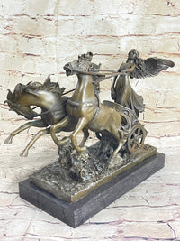 Nike Driving Chariot with Horses Bronze Sculpture