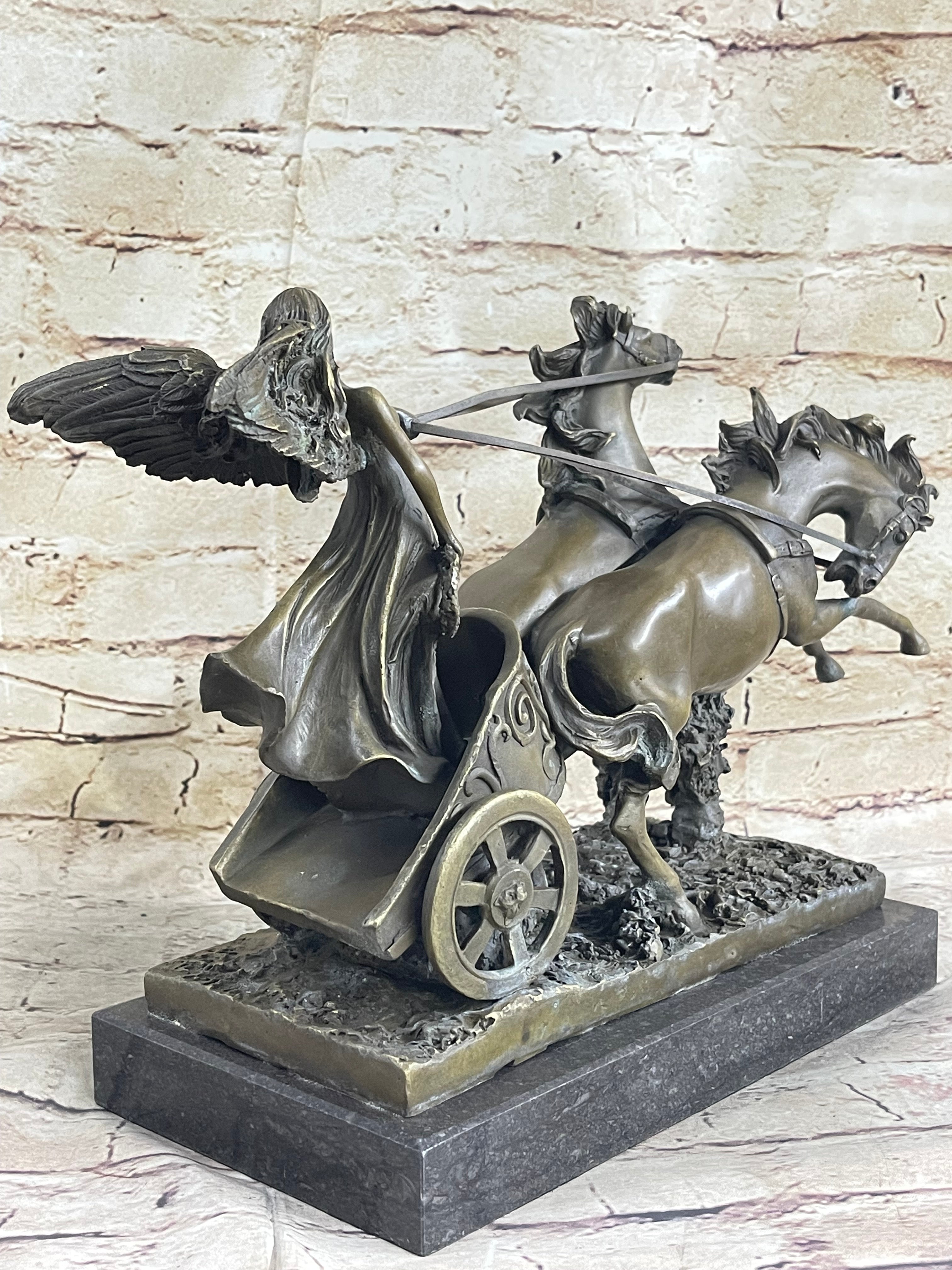 Nike Driving Chariot with Horses Bronze Sculpture