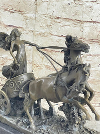 Nike Driving Chariot with Horses Bronze Sculpture