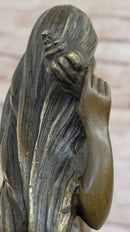 Hot Cast Bronze Mermaid Sculpture on Marble Base by Milo