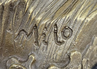 Hot Cast Bronze Mermaid Sculpture on Marble Base by Milo