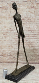 Alberto Giacometti Walking Man - Surrealist Bronze on Marble