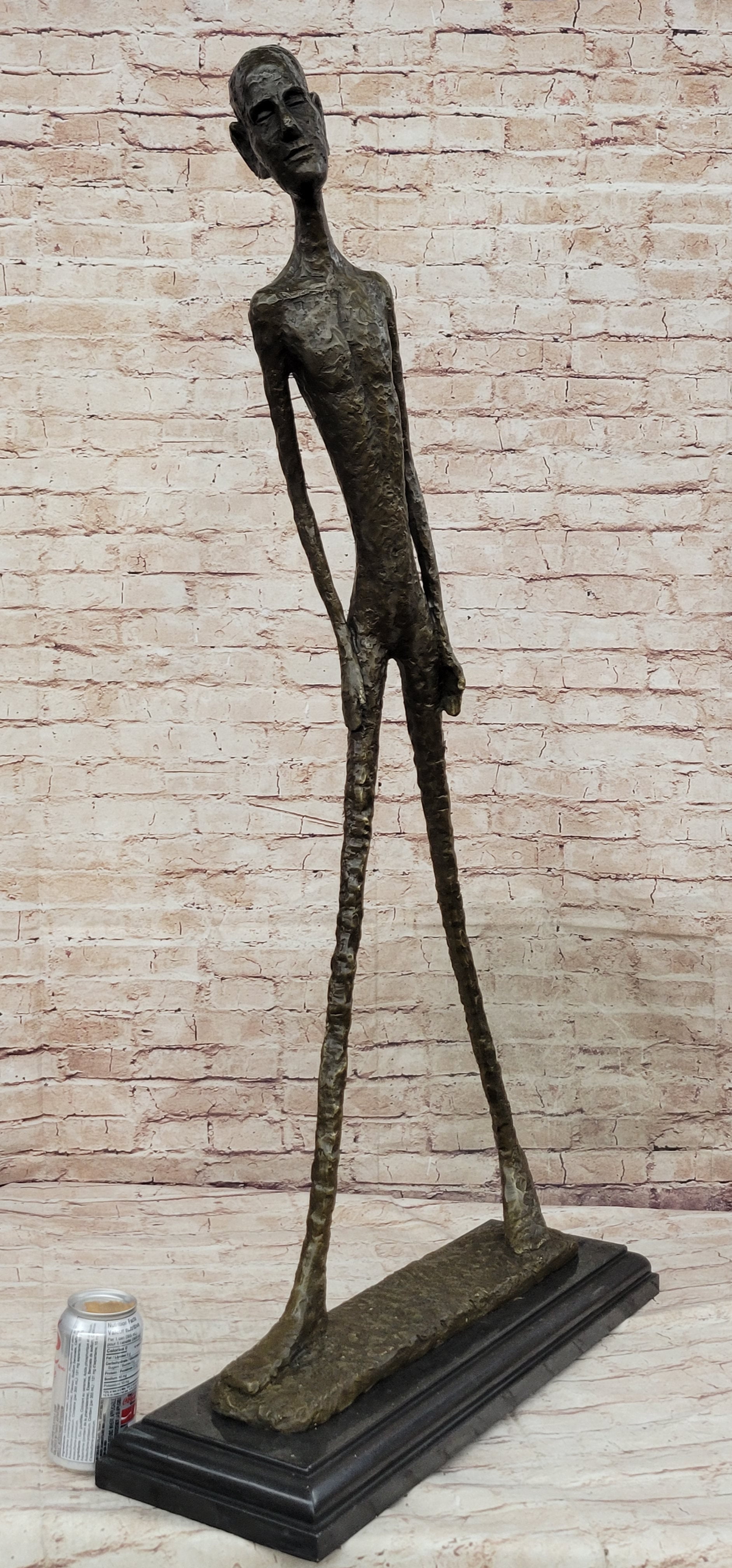 Alberto Giacometti Walking Man - Surrealist Bronze on Marble